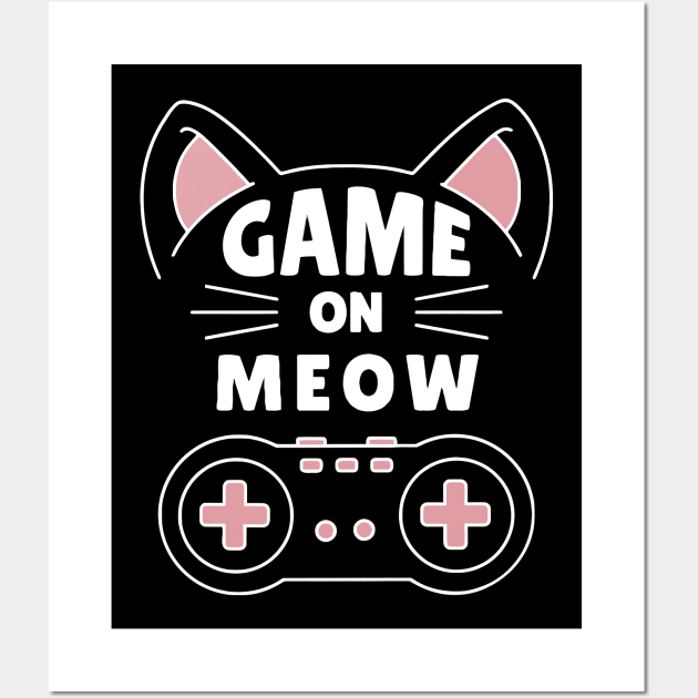 GAME ON MEOW for dark Wall Art by XYDstore